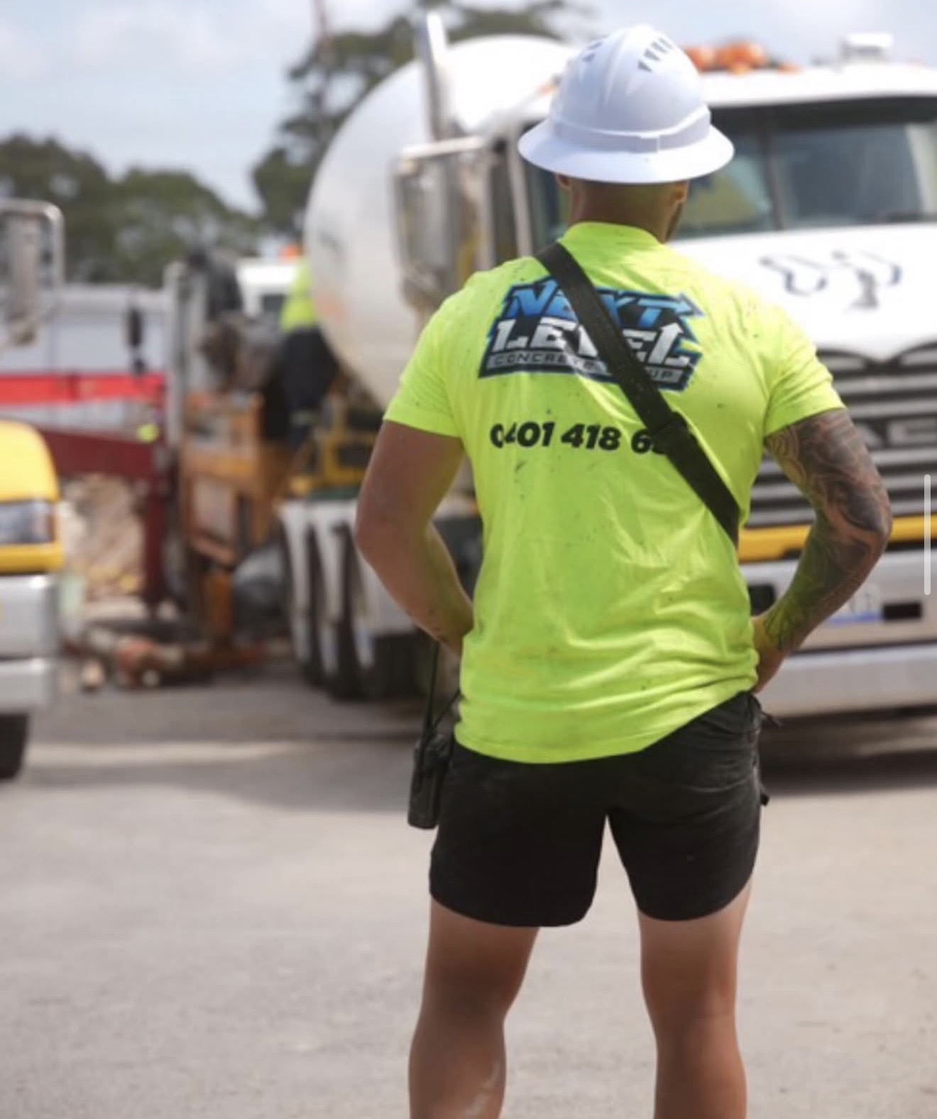 Next Level Concrete Group crew member on site