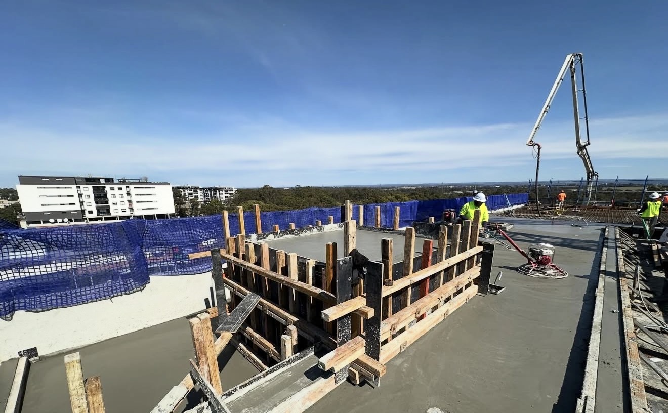 NLCG42 boom pump on rooftop pour